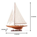 Y025F Enterprise Medium L60 (Fully Assembled) Y025 Enterprises Sm Sailboat Model America Cup L10.jpg